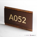 Numero camera Sydney formato orizzontale: corten, stone brown e gold spazzolato