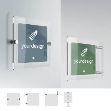 Cartello da parete - forma quadrata: Segnaletica in plexiglass