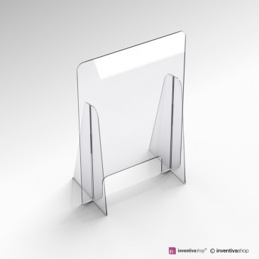 Barriera in plexiglass da banco con piedi laterali