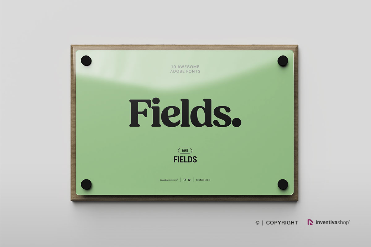 Font Field su targa professionale DualPlate Wood